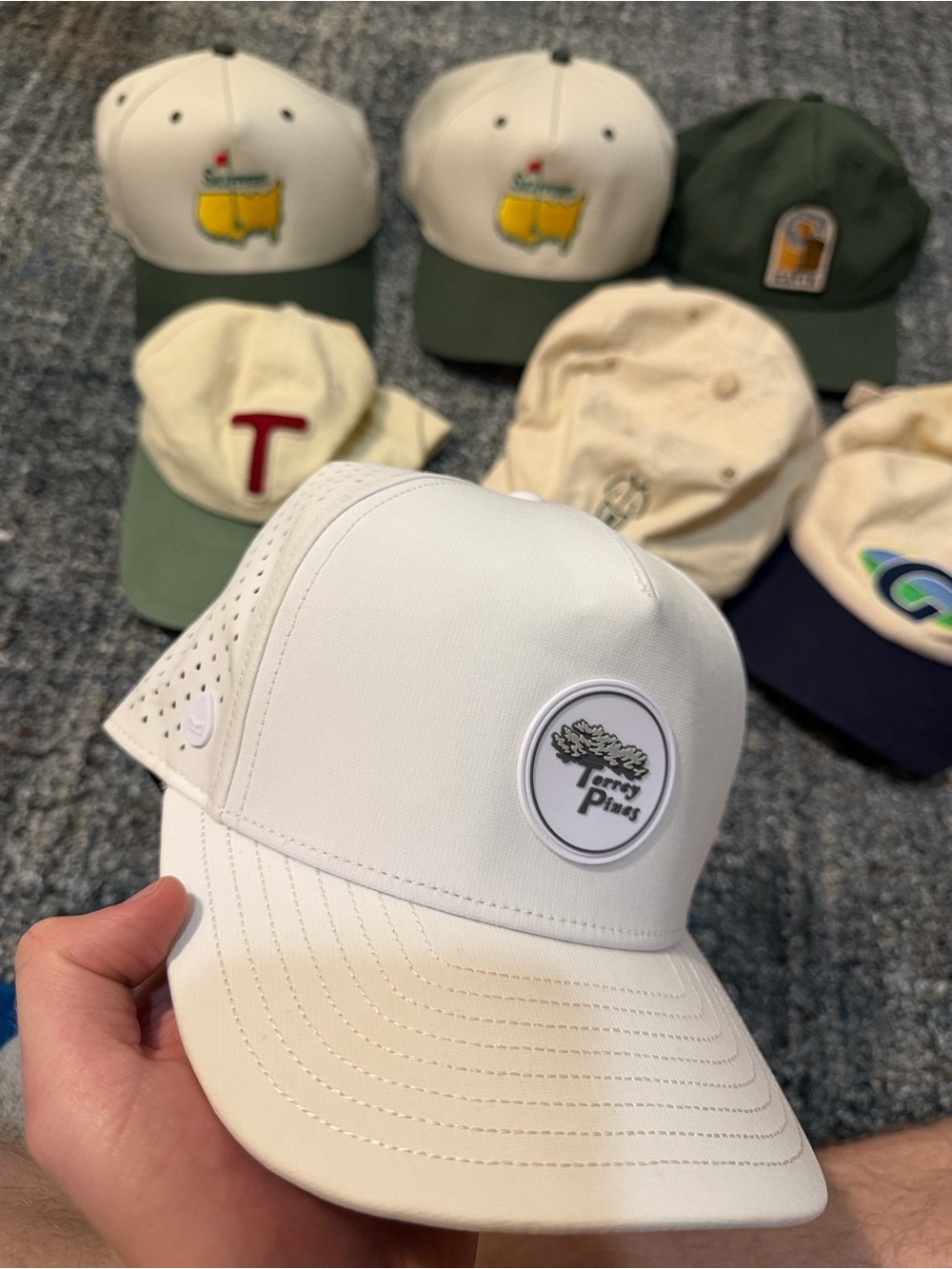 Baseball Caps - Cream & Green - Picture 2 of 7